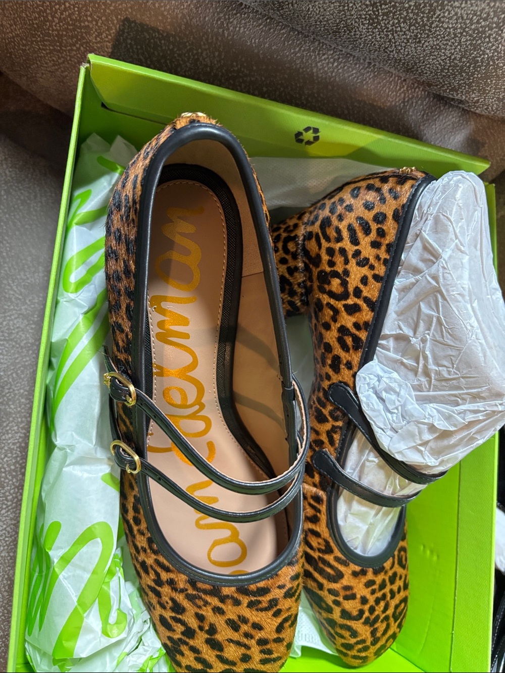 NIB Sam Edelman Sarah Leopard Print Mary Jane Block Heel Pumps Size 7.5 - Picture 7 of 7